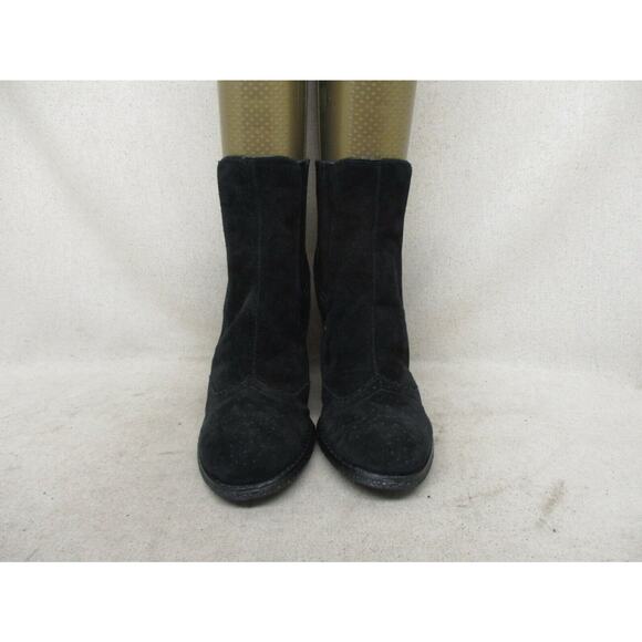 Tommy Hilfiger Womens Black Suede Wedge Chelsea Ankle Boots Booties Size 9.5 M - Picture 5 of 12